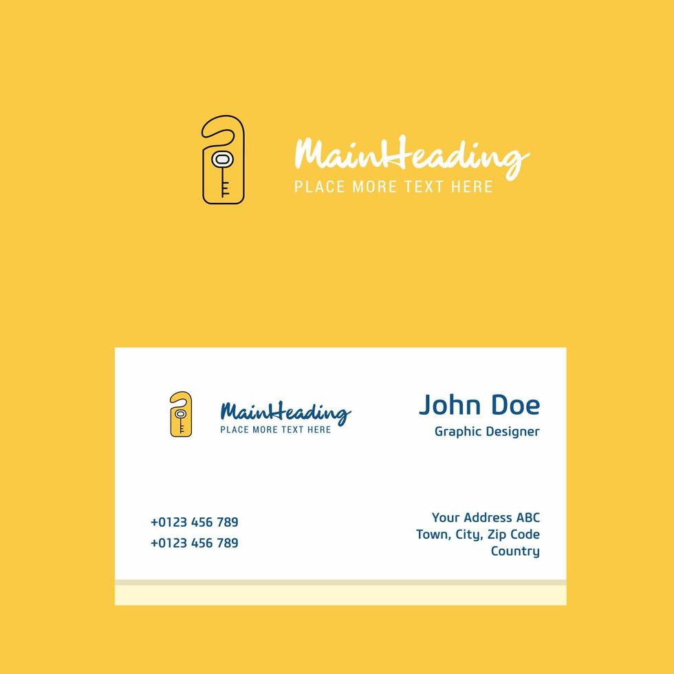 Key tag logo Design with business card template Elegant corporate identity Vector