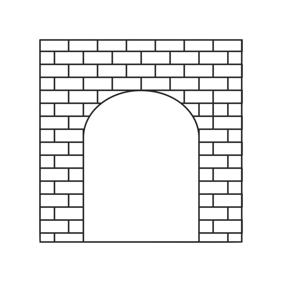An old brick gate thin line icon vector