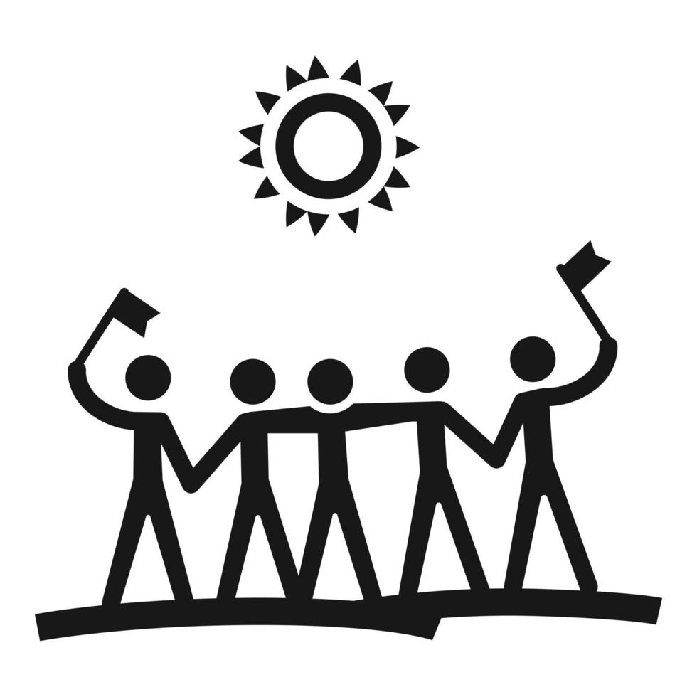 Teamwork people icon, simple style vector