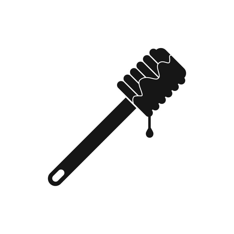 Honey dipper black simple icon vector