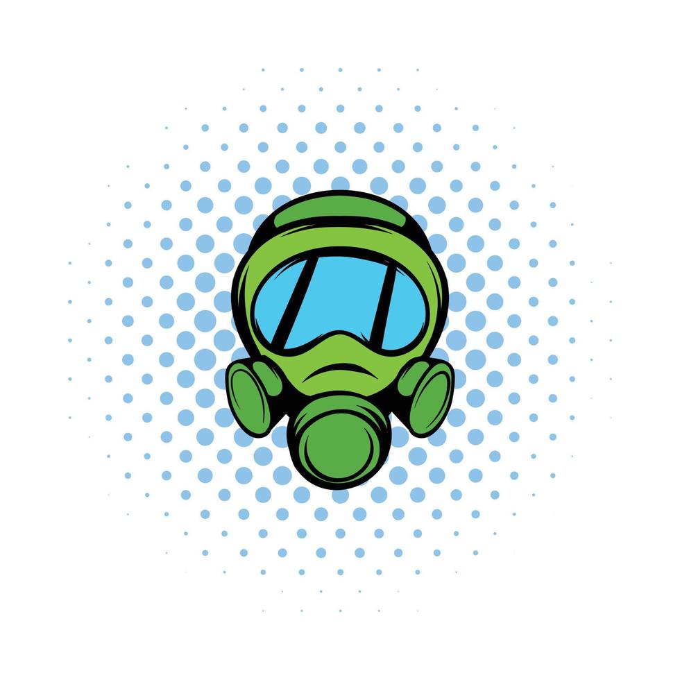 Gas mask icon, comics style vector