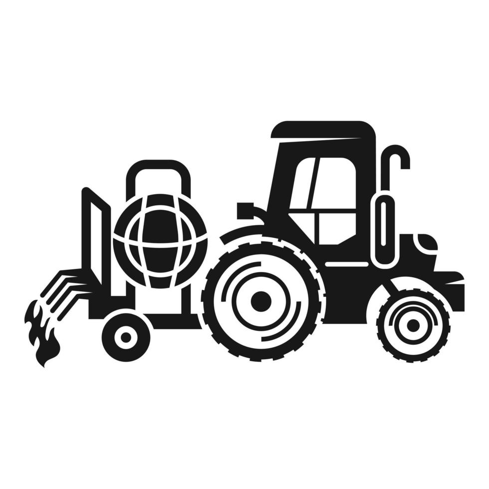 icono de riego del tractor, estilo simple vector