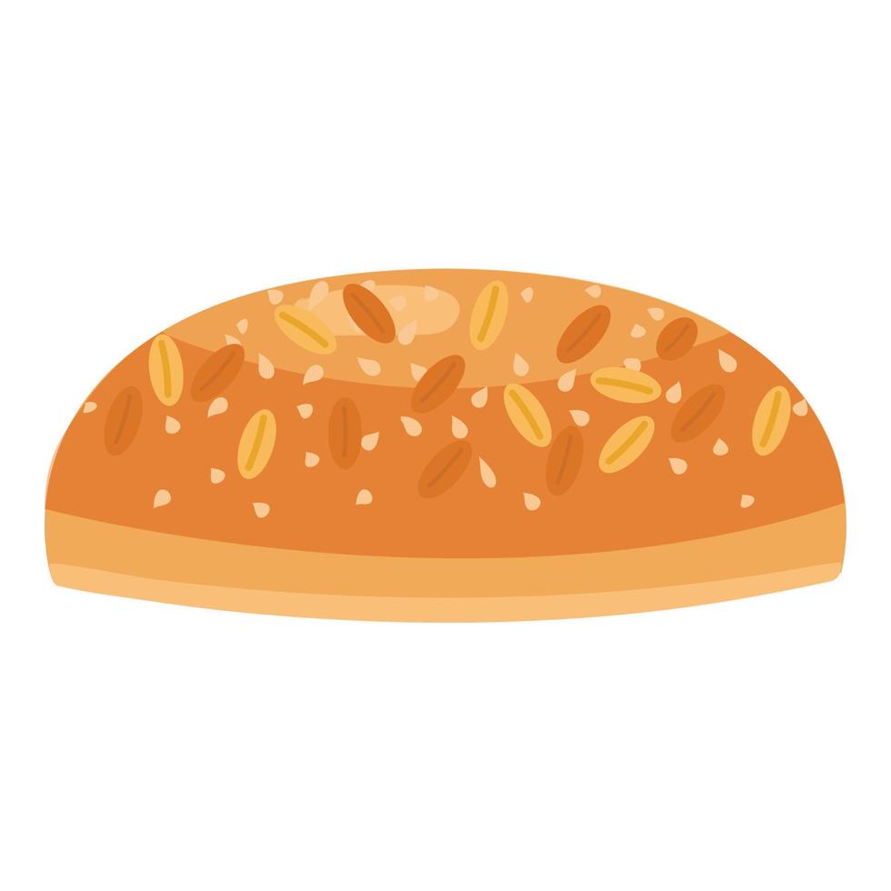 vector de dibujos animados de icono de bollo de hamburguesa de nuez. hamburguesa con queso