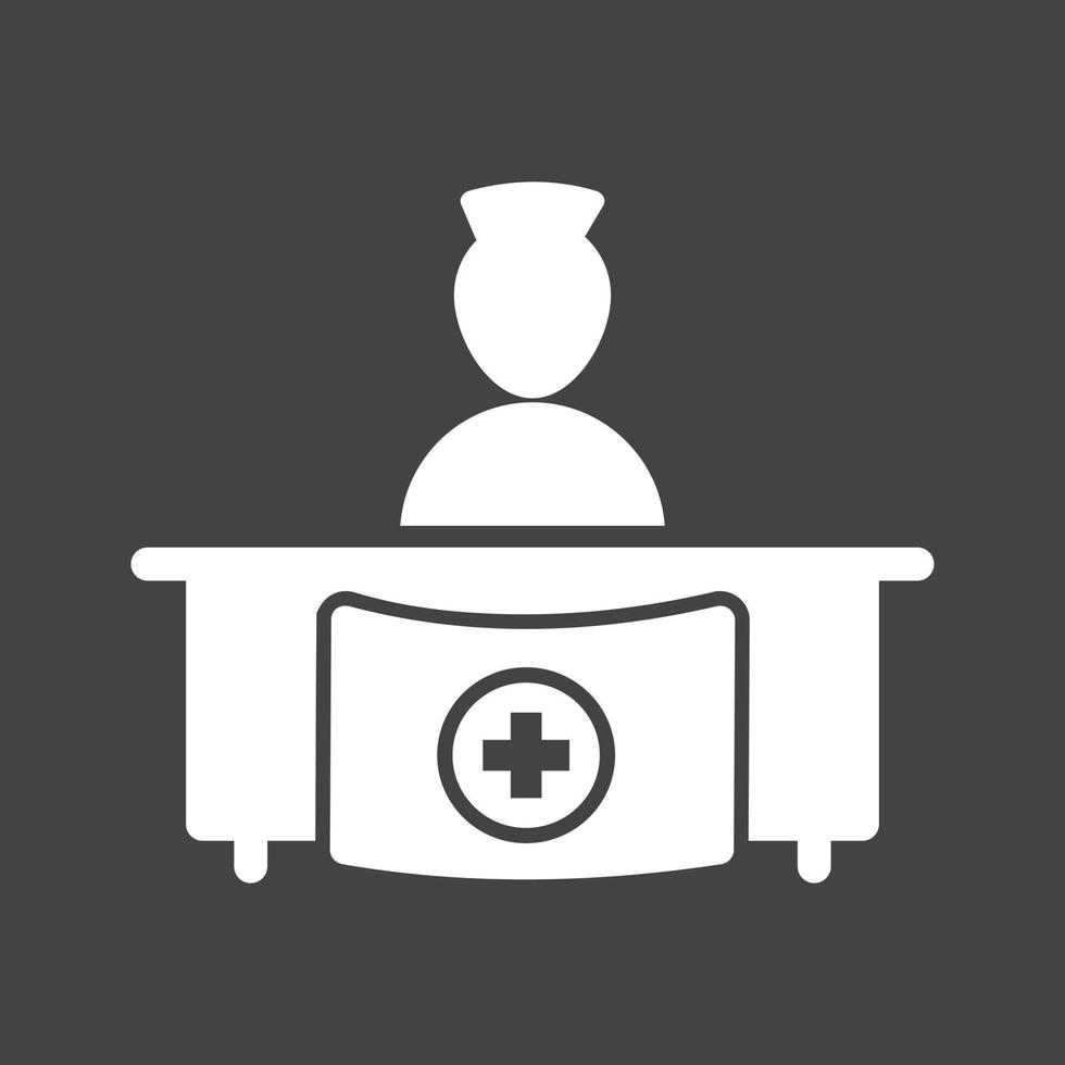 Hospital Reception Glyph Inverted Icon vector