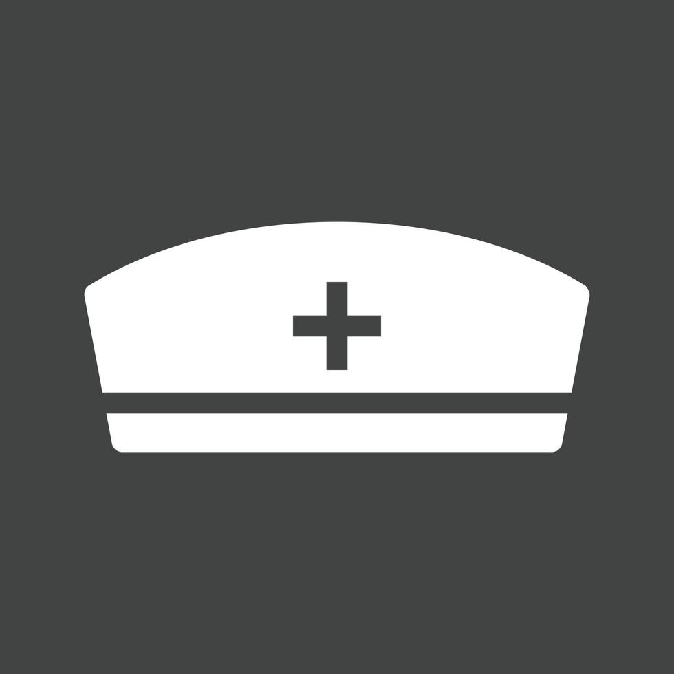 Nurse Cap Glyph Inverted Icon vector
