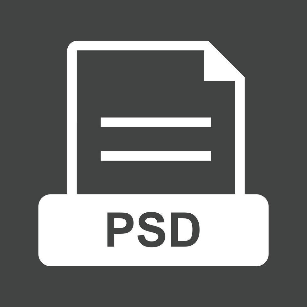 PSD Glyph Inverted Icon vector
