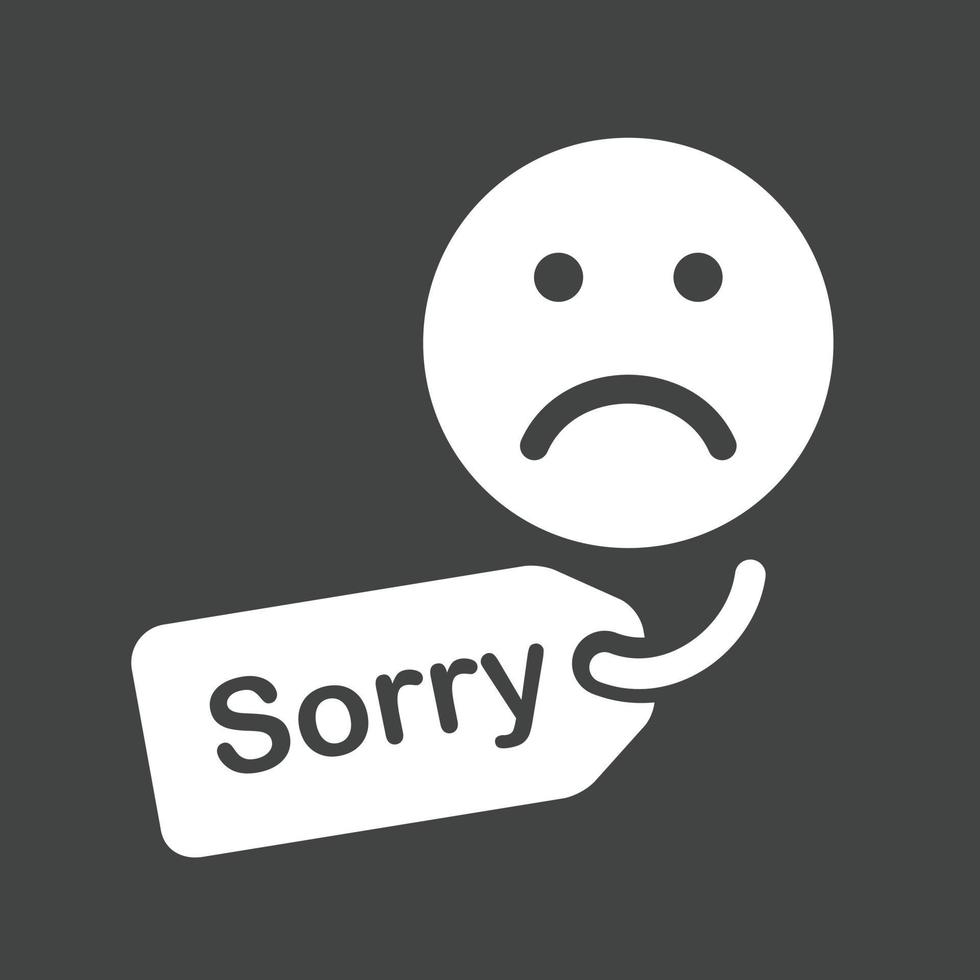 Apology tag Glyph Inverted Icon vector