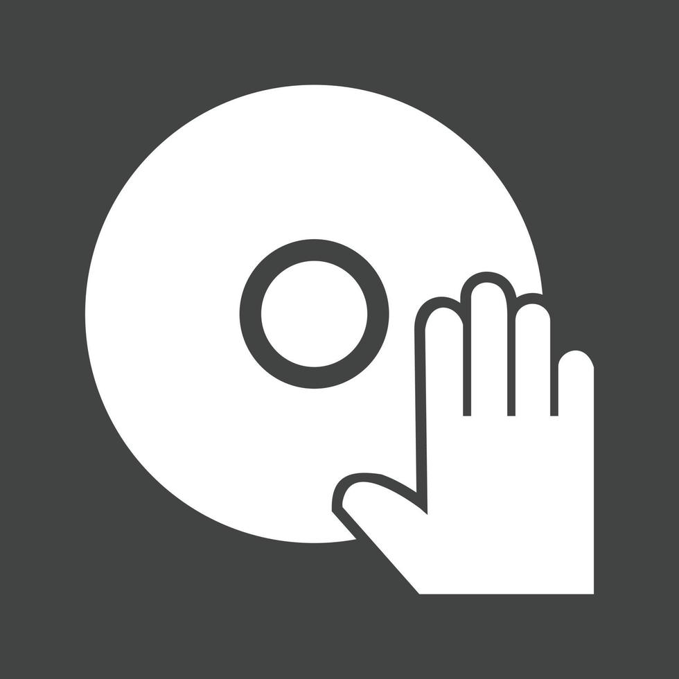 Music CD Glyph Inverted Icon vector