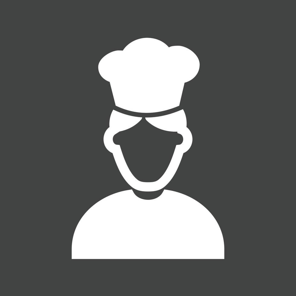 Chef Male Glyph Inverted Icon vector