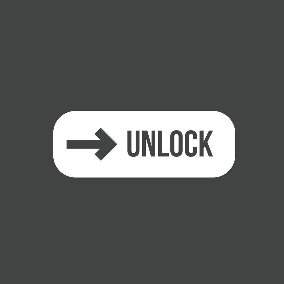 Unlock slide Glyph Inverted Icon vector