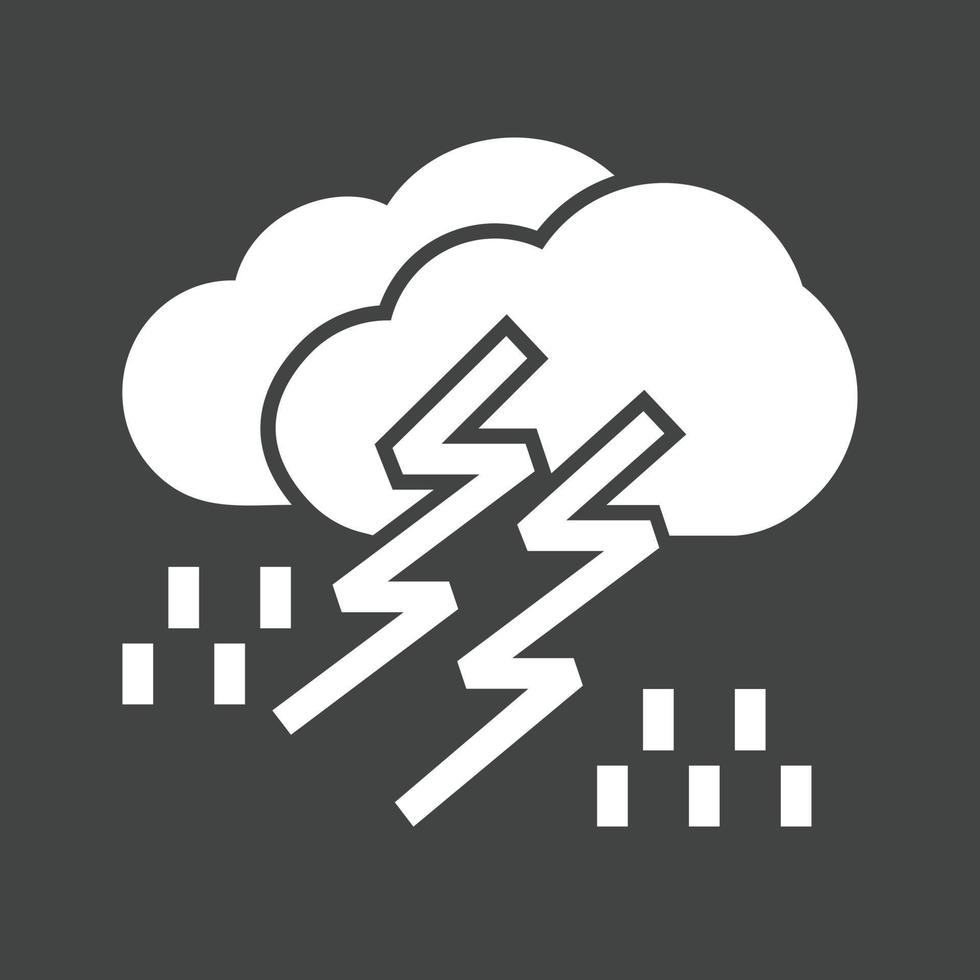 Thunderstorm Glyph Inverted Icon vector