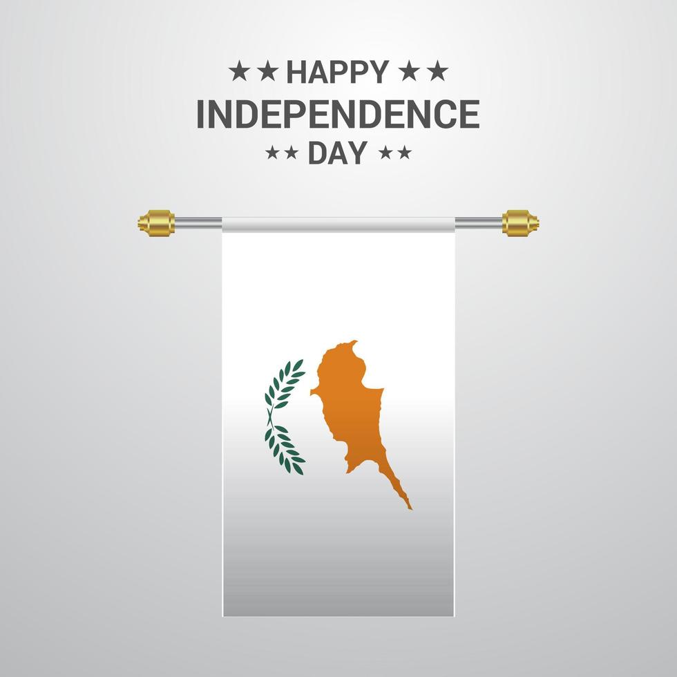 Cyprus Independence day hanging flag background vector