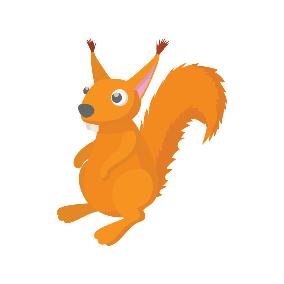 Red squirrel icon, cartoon style vector
