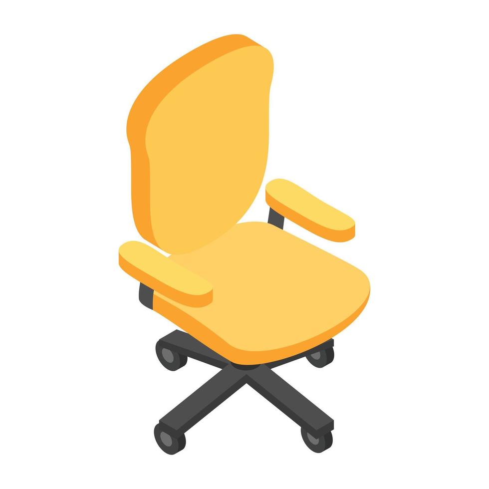 Desk chair isometric 3d icon vector