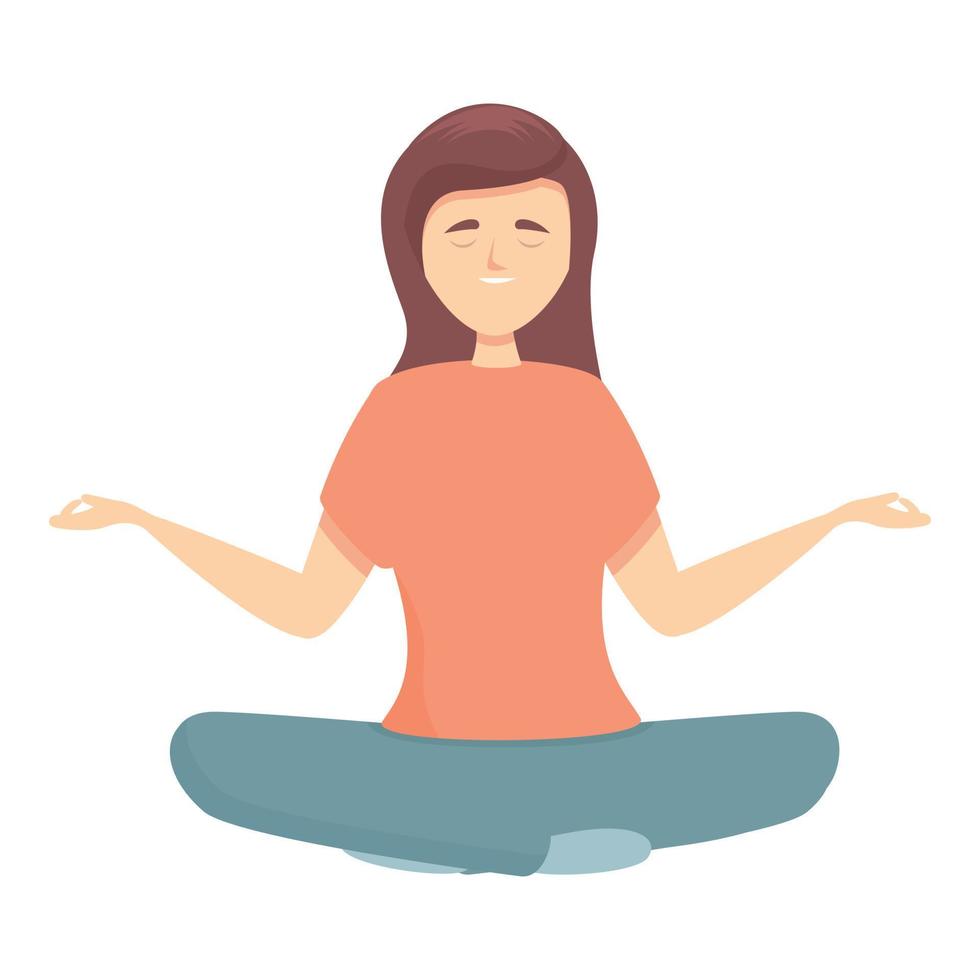 Zen meditation icon cartoon vector. Work concentration vector