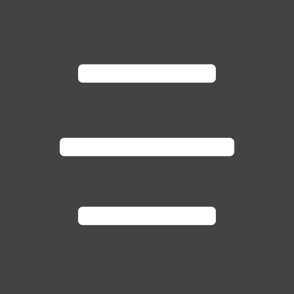 Center Align Glyph Inverted Icon vector