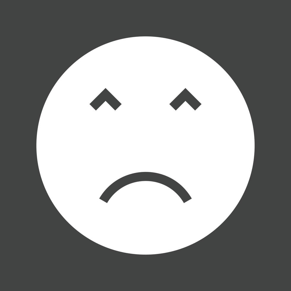 Angry Face Glyph Inverted Icon vector