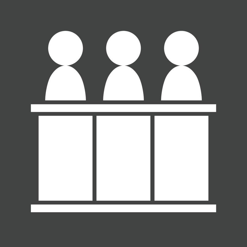 Panel of judges Glyph Inverted Icon vector