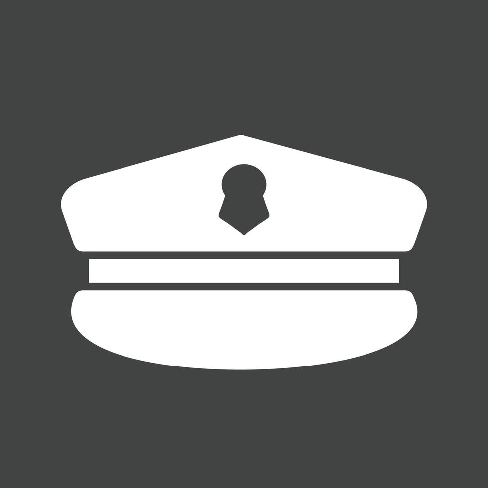 Military Hat Glyph Inverted Icon vector