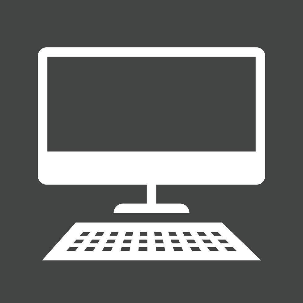Desktop Glyph Inverted Icon vector