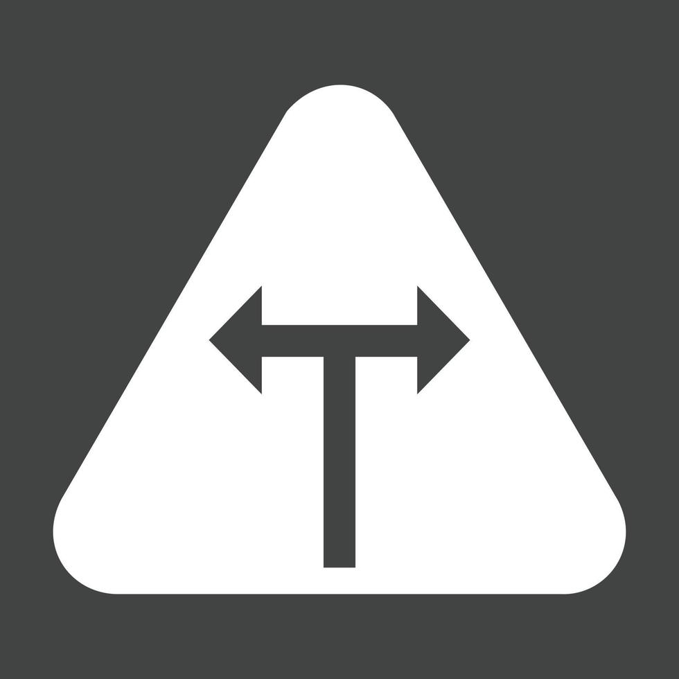 T - Intersection Glyph Inverted Icon vector