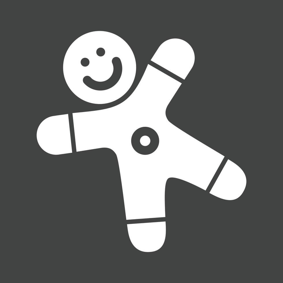 Gingerbread Glyph Inverted Icon vector