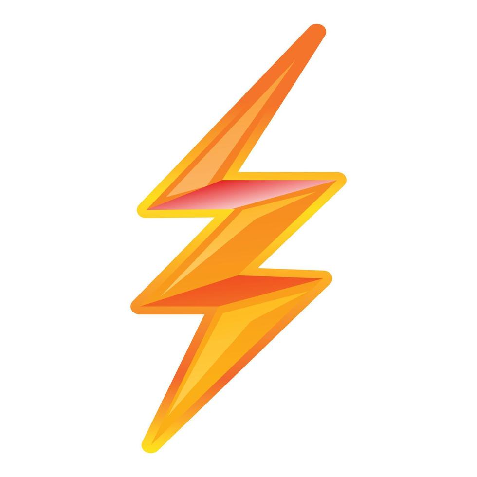 Lightning bolt icon, cartoon style vector