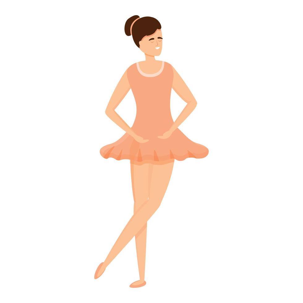 vestido, bailarina, icono, caricatura, estilo vector