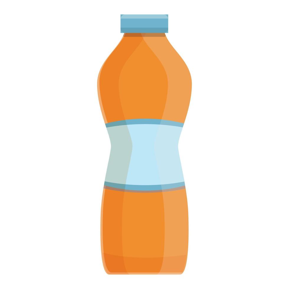 Dairy plastic bottle icon, cartoon style vector