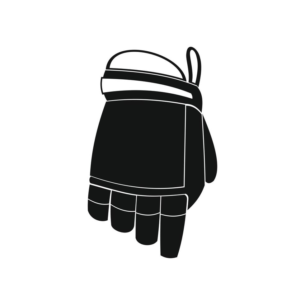 Hockey glove black simple icon vector