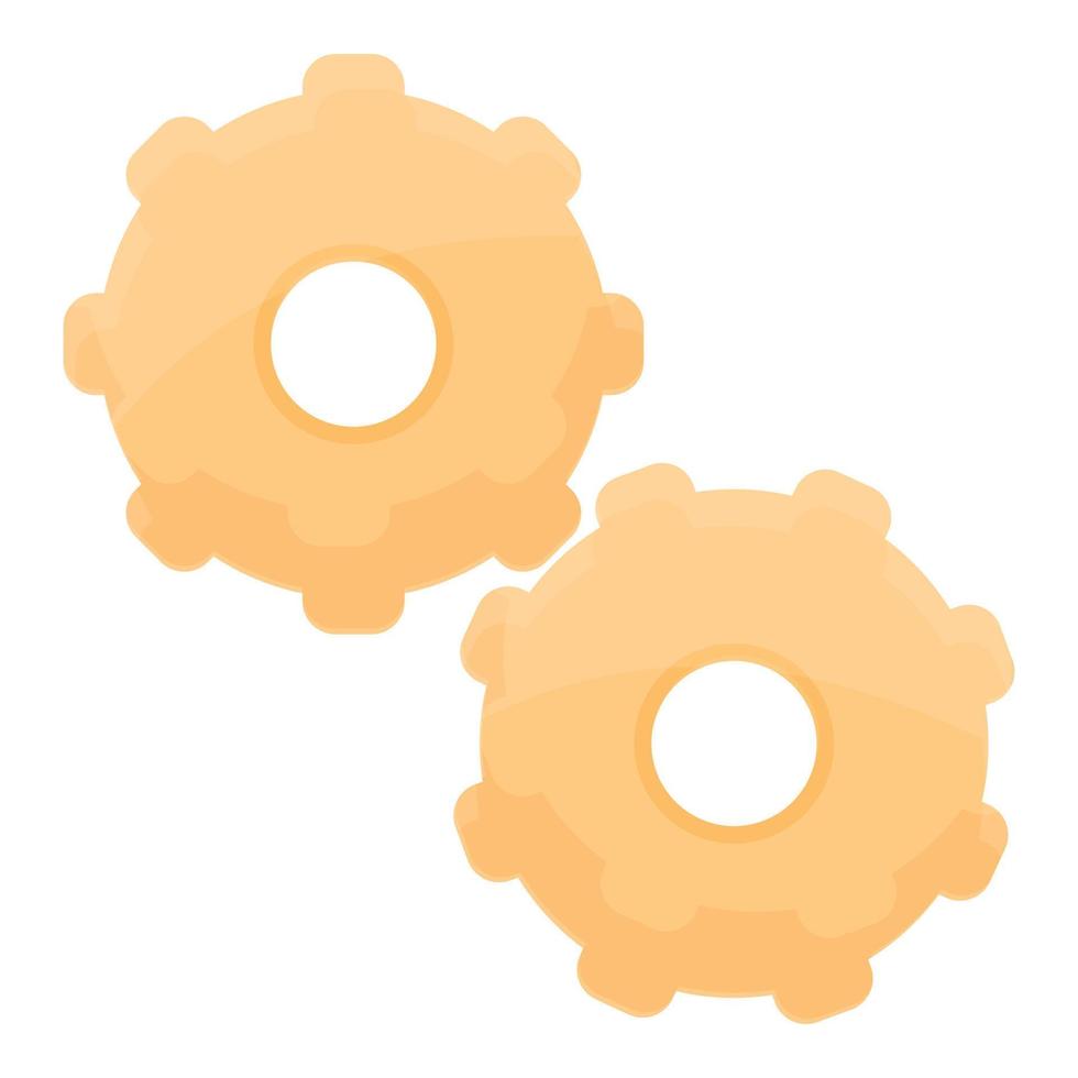 Gears icon cartoon vector. Metal machinery vector