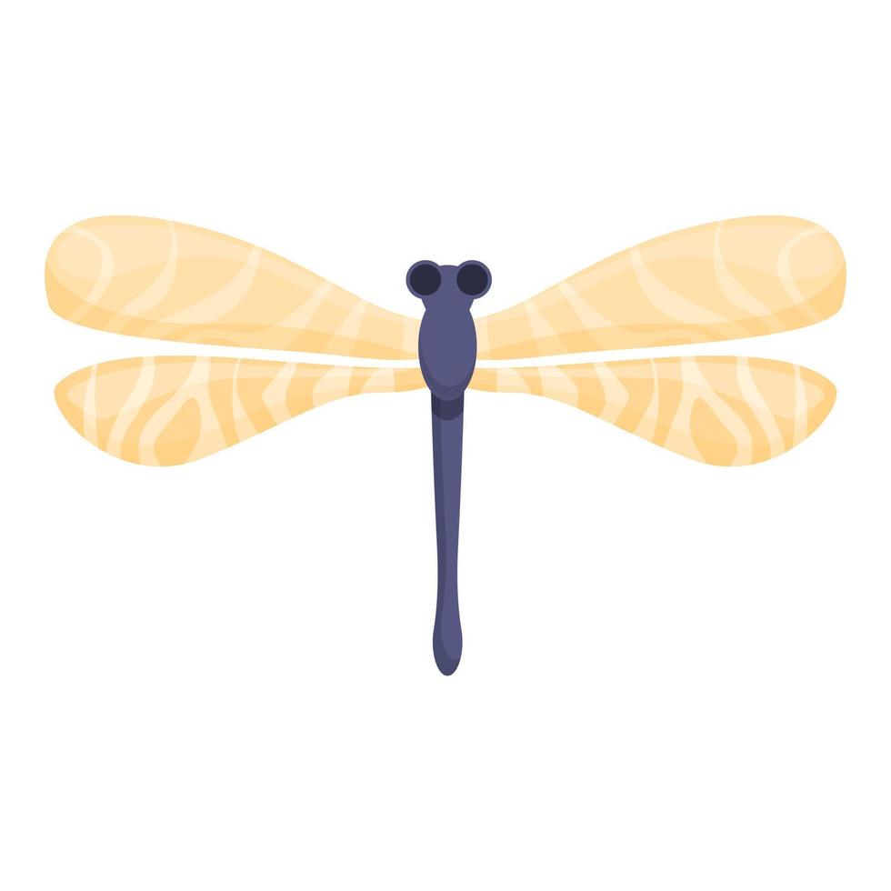 divertido icono de libélula vector de dibujos animados. insecto ala