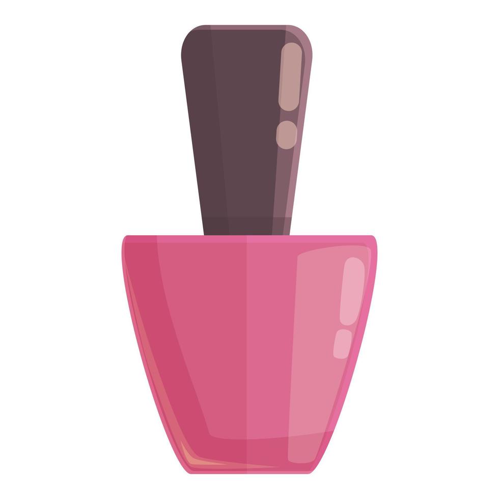 vector de dibujos animados de icono de botella de pintura de uñas. cepillo para pulir
