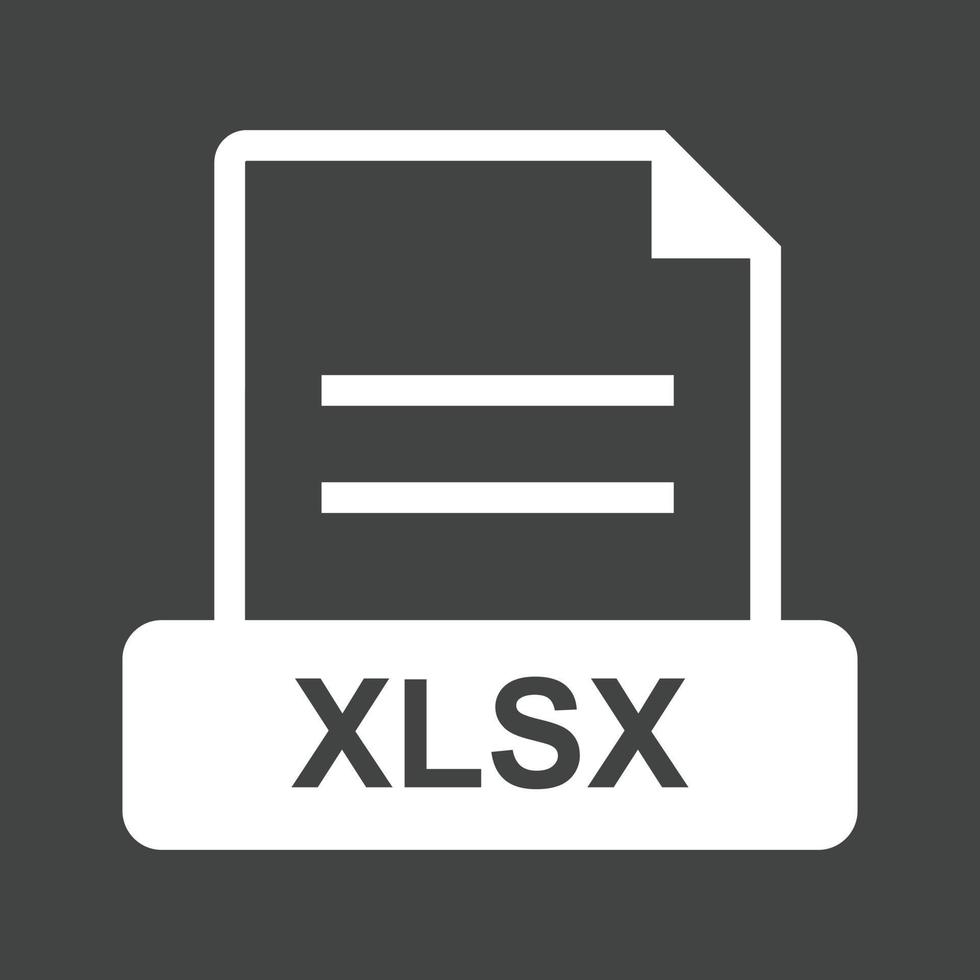 XLSX Glyph Inverted Icon vector