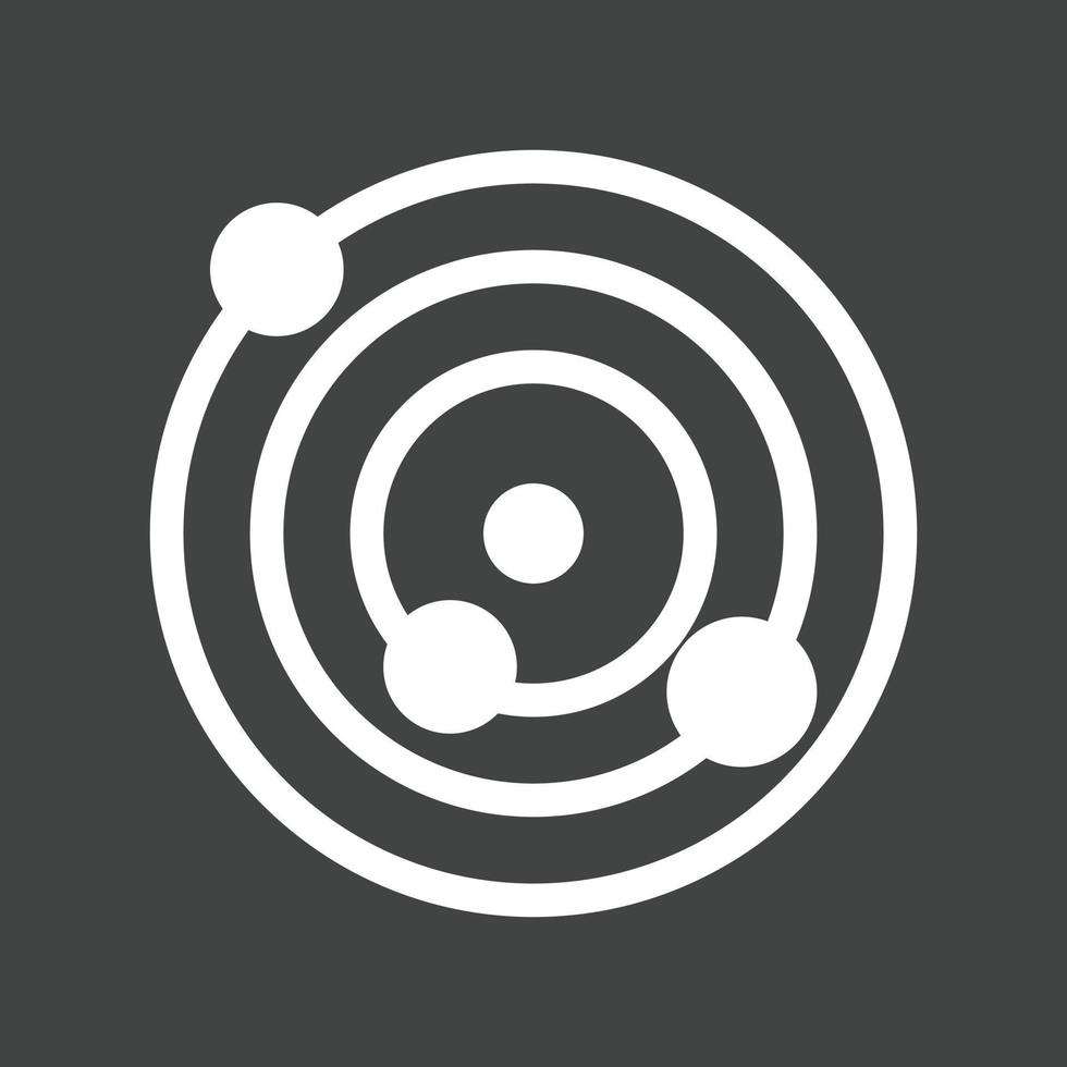 Atomic Structure Glyph Inverted Icon vector