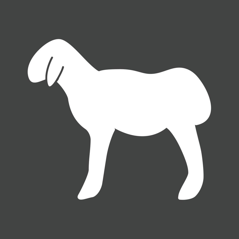 Sheep Glyph Inverted Icon vector