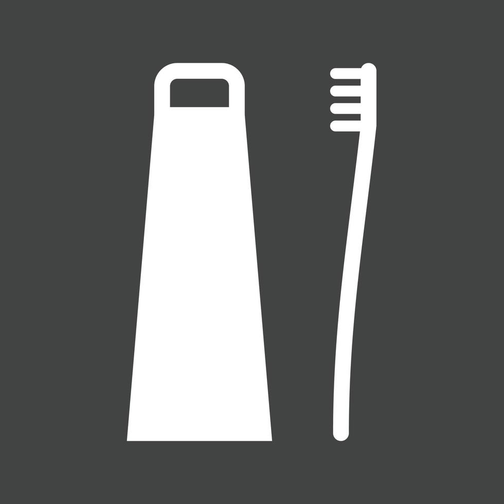 Toothbrush and Toothpaste Glyph Inverted Icon vector