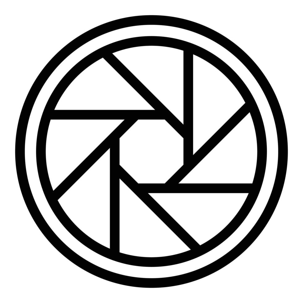 Camera lens icon, outline style vector