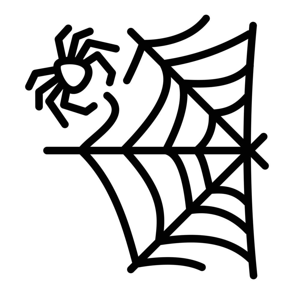 Spider repair web icon, outline style vector