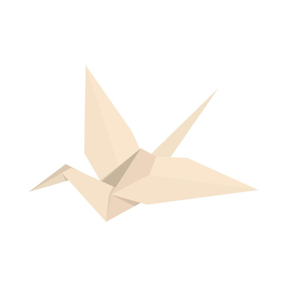 Origami bird icon, cartoon style vector
