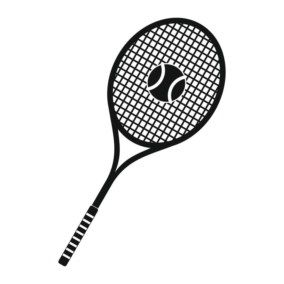 icono de raqueta y pelota de tenis vector