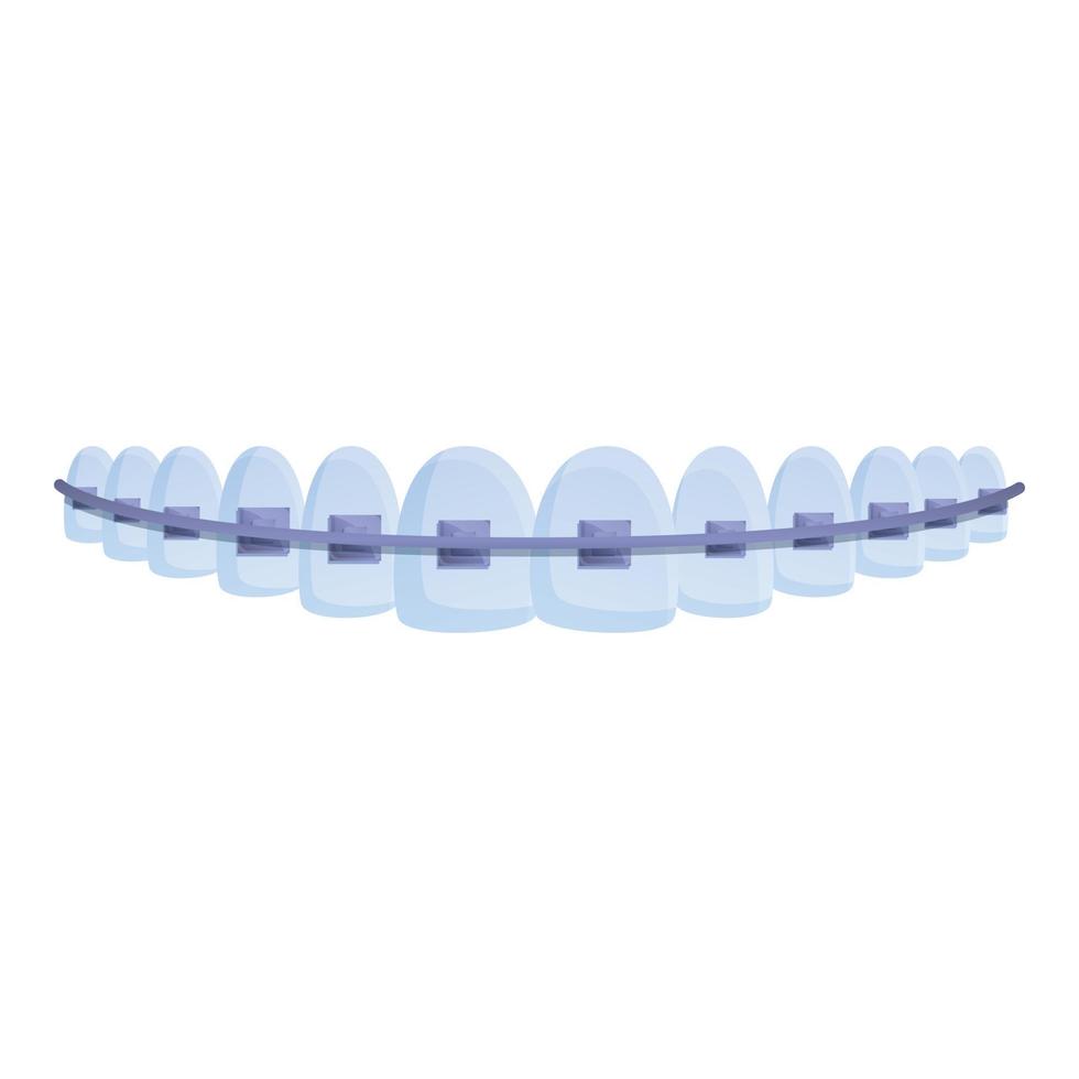 Tooth braces hygiene icon, cartoon style vector
