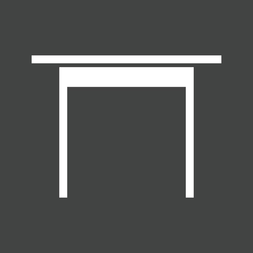Simple Desk Glyph Inverted Icon vector