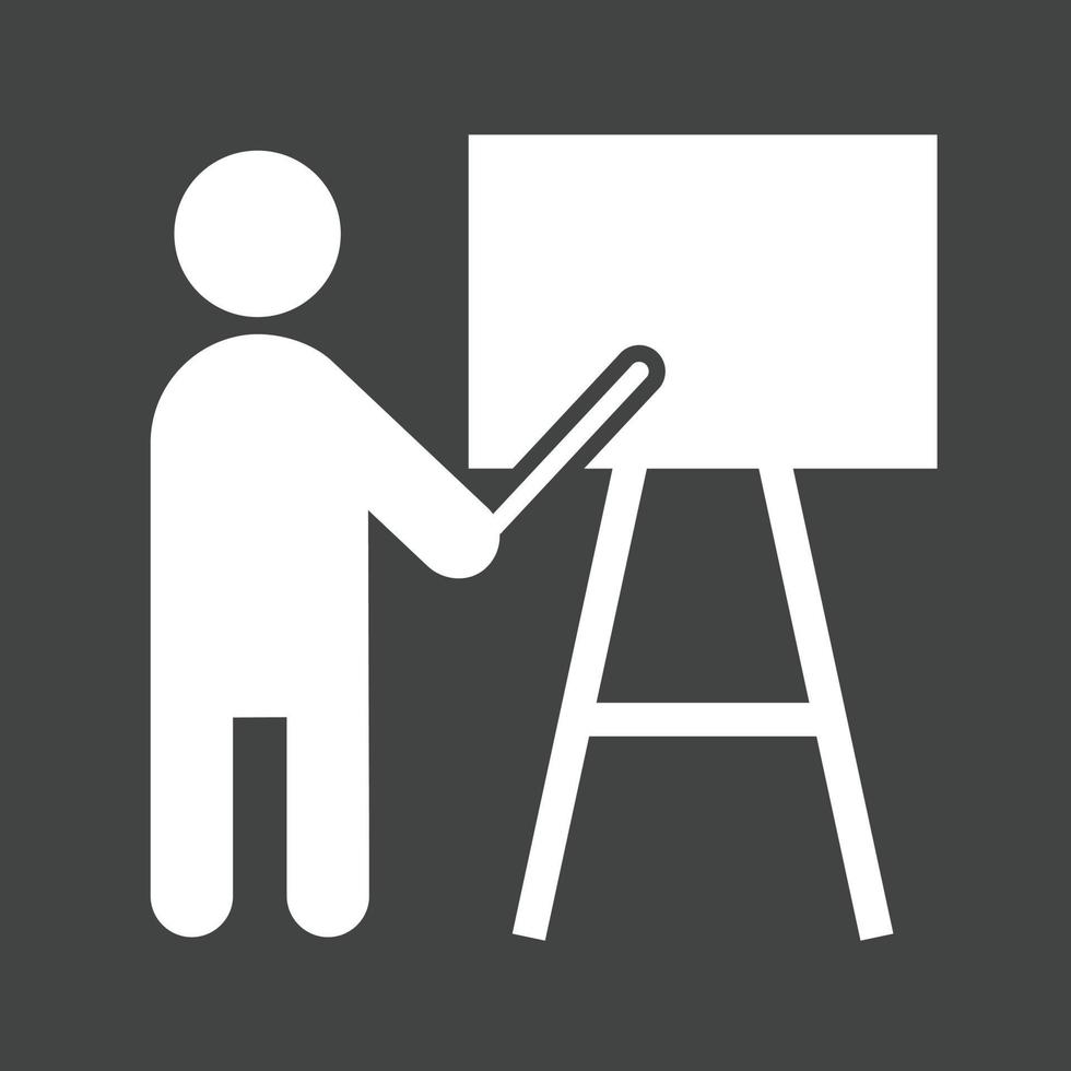Teaching Glyph Inverted Icon vector