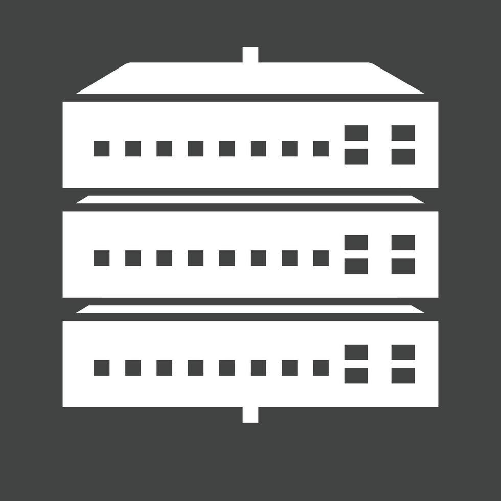 Network Switch Glyph Inverted Icon vector