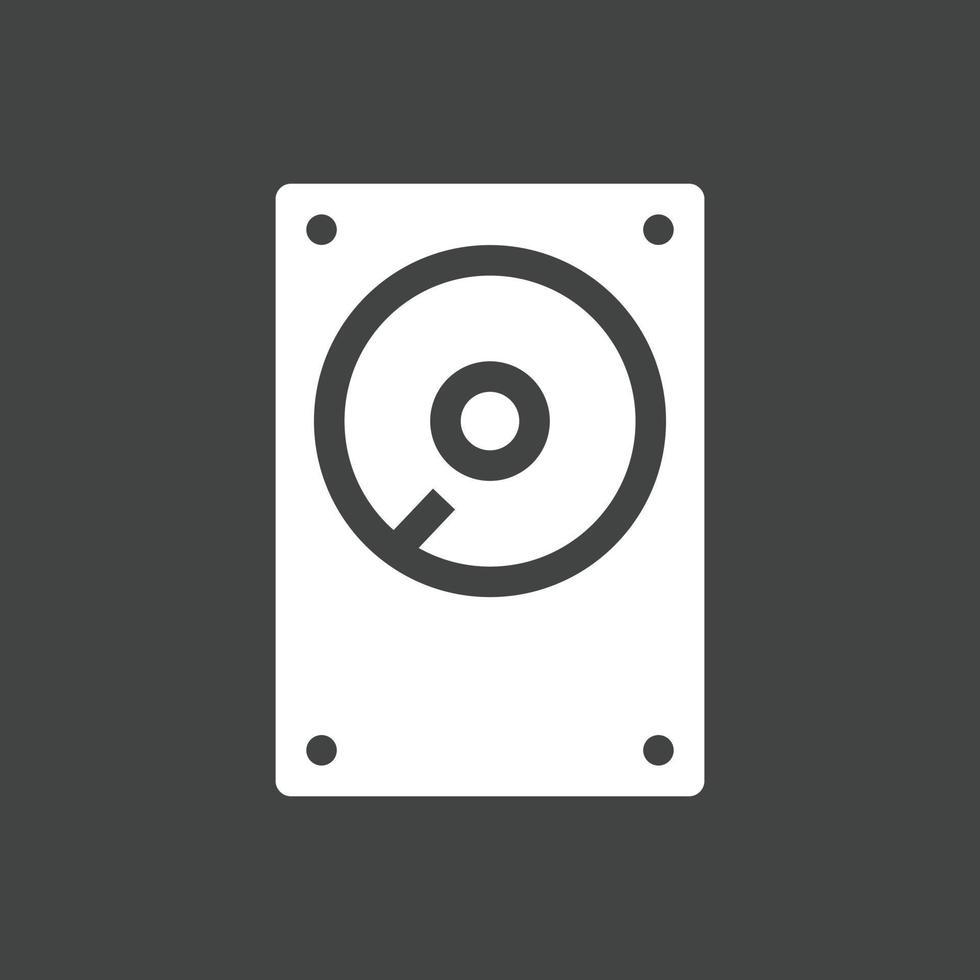 Hard Disk Glyph Inverted Icon vector