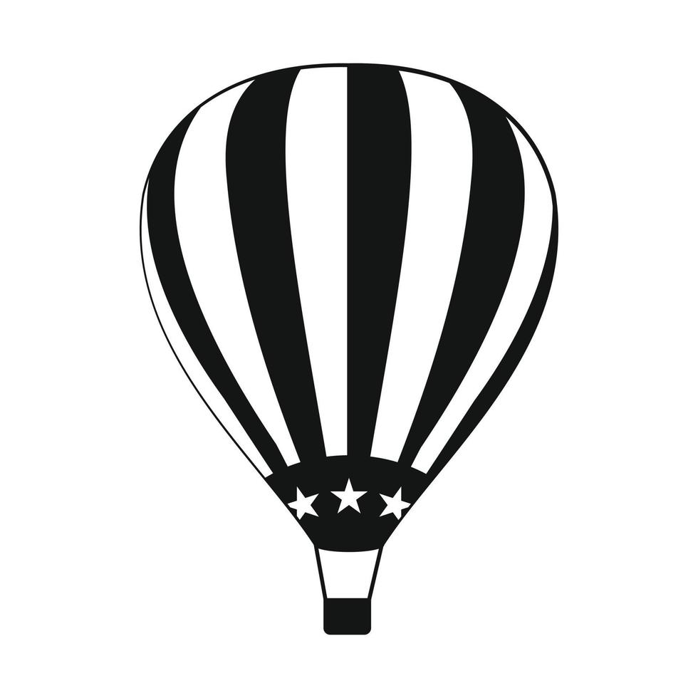 Hot air balloon with USA flag icon vector