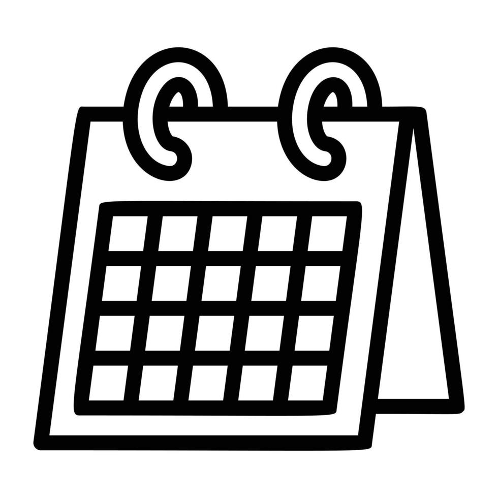 Office calendar icon, outline style vector