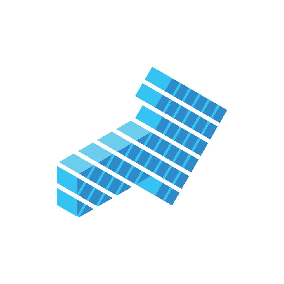 Blue arrow isometric 3d icon vector