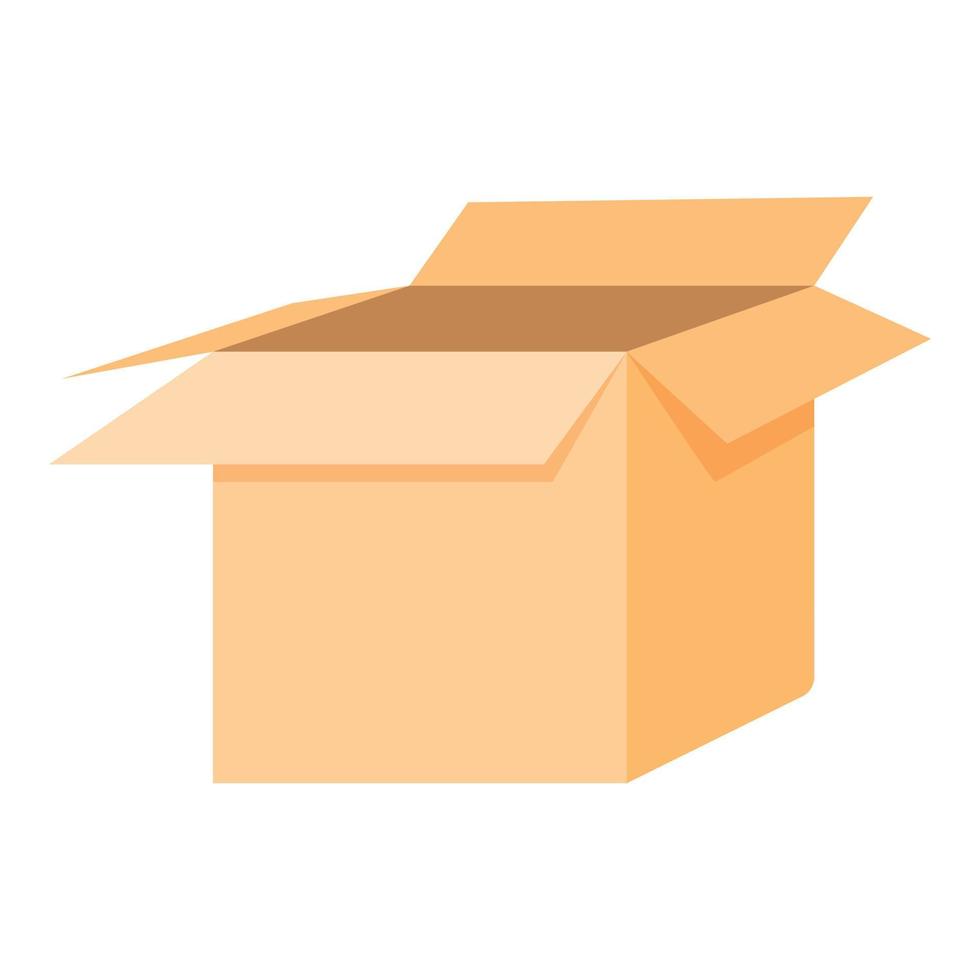 icono de caja de cartón, estilo de dibujos animados vector